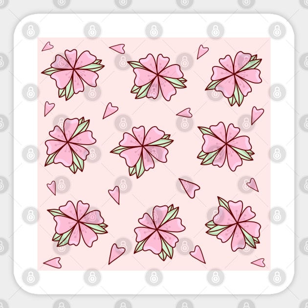 Cherry Blossom Sakura Pattern Sticker by ArtsyDecals